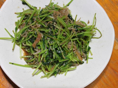 水菜と油揚げとじゃこ炒め